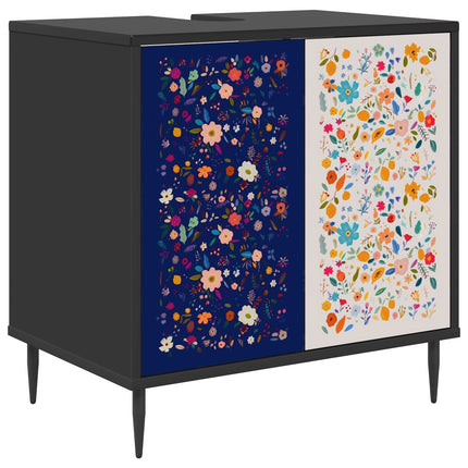 Badrumsskåp MAINZ Svart ek 60 x 40 x 61 cm Konstruerat trä