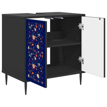 Badrumsskåp MAINZ Svart ek 60 x 40 x 61 cm Konstruerat trä