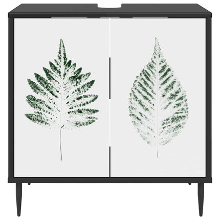 Badrumsskåp HANAU Svart ek 60 x 40 x 61 cm Konstruerat trä