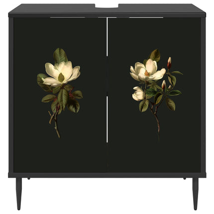 Badrumsskåp BREMEN Svart ek 60 x 40 x 61 cm Konstruerat trä