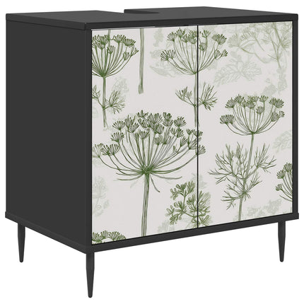 Badrumsskåp GOTHA Svart ek 60 x 40 x 61 cm Konstruerat trä