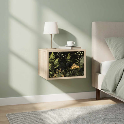 Väggmonterad sänggavel RHENEN 2 st Sonoma-ek 36 x 33 x 25 cm