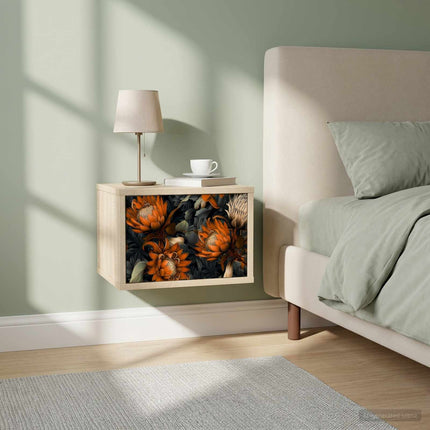 Väggmonterad sänggavel LOCHEM 2 st Sonoma-ek 36 x 33 x 25 cm