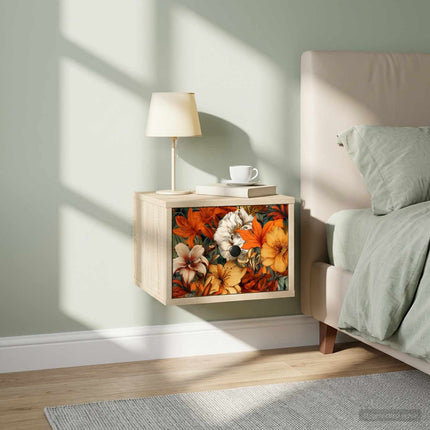 Väggmonterad sänggavel GENNEP 2 st Sonoma-ek 36 x 33 x 25 cm
