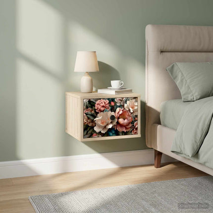 Väggmonterad sänggavel BORNE 2 st Sonoma-ek 36 x 33 x 25 cm