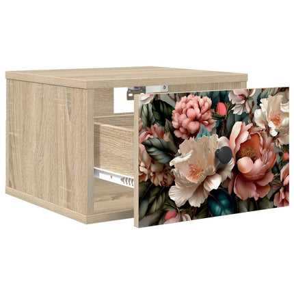 Väggmonterad sänggavel BORNE 2 st Sonoma-ek 36 x 33 x 25 cm