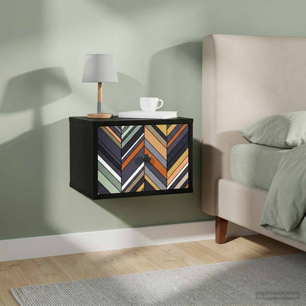 Väggmonterad sänggavel OMMEN 2 st Svart ek 36 x 33 x 25 cm