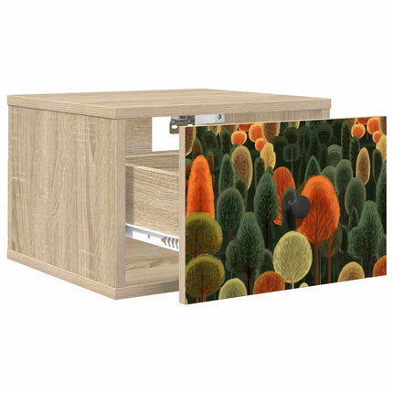 Väggmonterad sänggavel ZAANDAM 2 st Sonoma-ek 36 x 33 x 25 cm