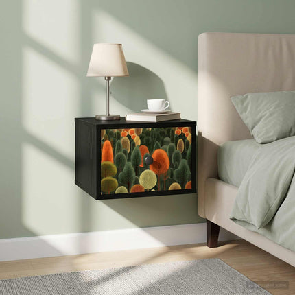 Väggmonterad sänggavel ZAANDAM 2 st Svart ek 36 x 33 x 25 cm