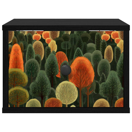 Väggmonterad sänggavel ZAANDAM 2 st Svart ek 36 x 33 x 25 cm