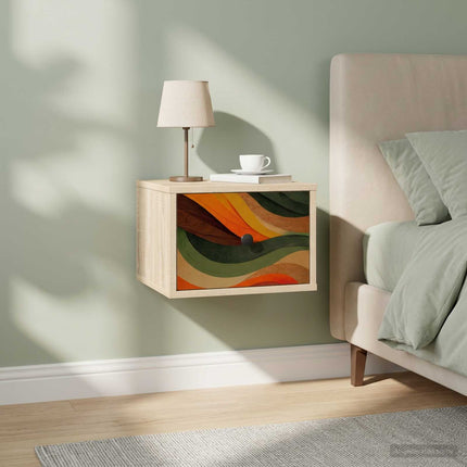 Väggmonterad sänggavel BONN 2 st Sonoma-ek 36 x 33 x 25 cm