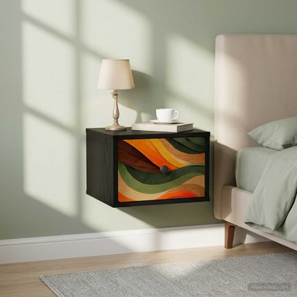 Väggmonterad sänggavel BONN Svart ek 36 x 33 x 25 cm