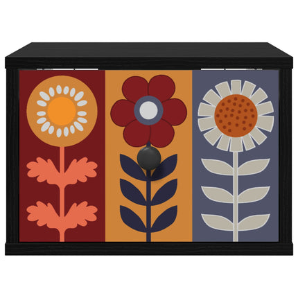 Väggmonterad sänggavel ESSEN 2 st Svart ek 36 x 33 x 25 cm