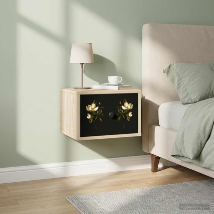 Väggmonterad sänggavel BREMEN 2 st Sonoma-ek 36 x 33 x 25 cm