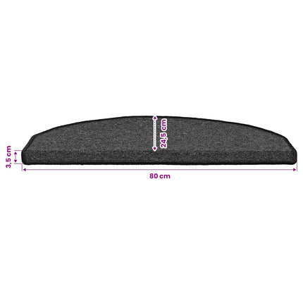 Självhäftande trappmattor 15 pcs Antracit 80 x 24,5 x 3,5 cm