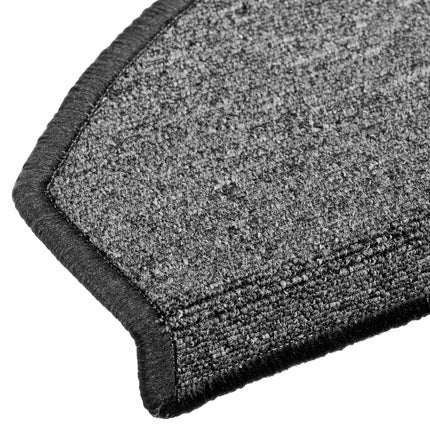 Självhäftande trappmattor 15 pcs Mörkgrå 80 x 24,5 x 3,5 cm