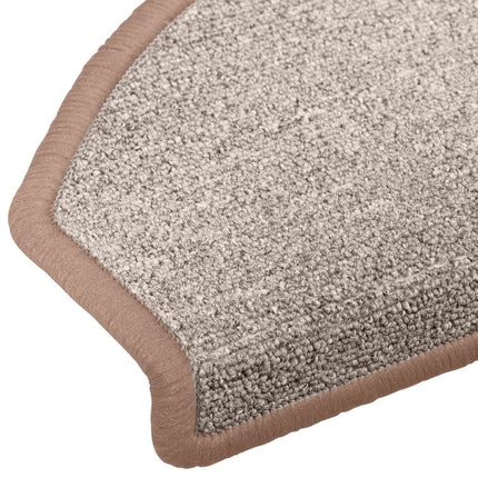 Självhäftande trappmattor 15 pcs Ljusbrun 80 x 24,5 x 3,5 cm