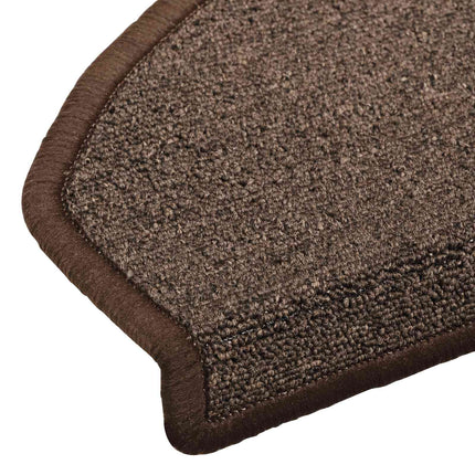 Självhäftande trappmattor 15 pcs KaffeBrun 80 x 24,5 x 3,5 cm