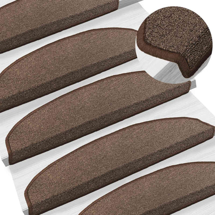 Självhäftande trappmattor 15 pcs KaffeBrun 80 x 24,5 x 3,5 cm