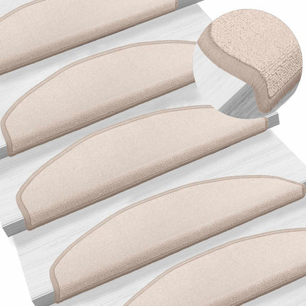 Självhäftande trappmattor 15 pcs Taupe 80 x 24,5 x 3,5 cm