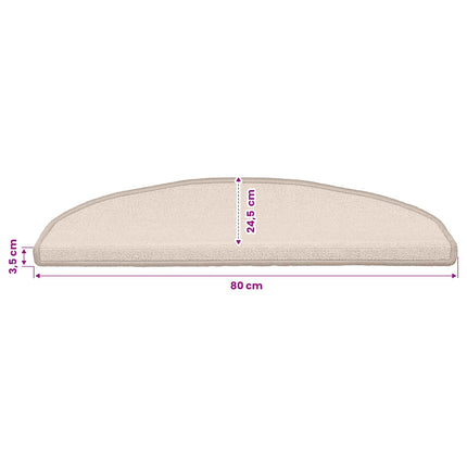 Självhäftande trappmattor 15 st 80 x 24,5 x 3,5 cm Taupe