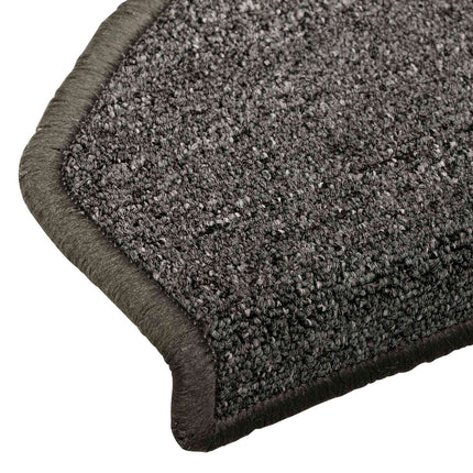 Självhäftande trappmattor 15 pcs Mörkgrå 80 x 24,5 x 3,5 cm