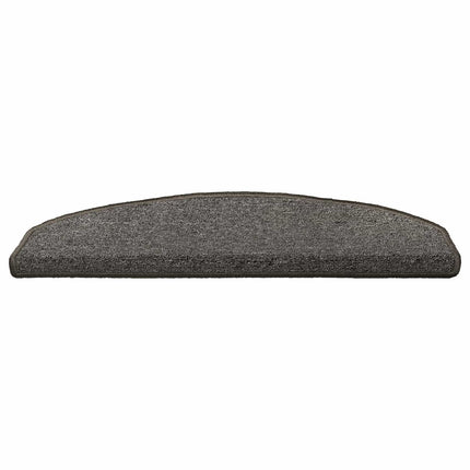 Självhäftande trappmattor 15 st 80 x 24,5 x 3,5 cm Mörkgrå