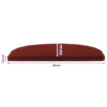 Självhäftande trappmattor Halvcirkelform 15 pcs Bordeaux Röd