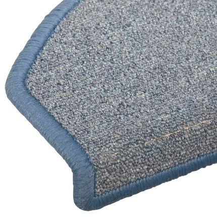 Självhäftande trappmattor Halvcirkelform 15 pcs Ljusgrå och blå