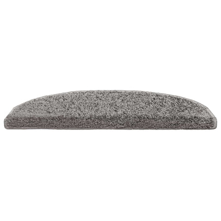 Självhäftande trappmattor 15 st 80 x 24,5 x 3,5 cm Grå