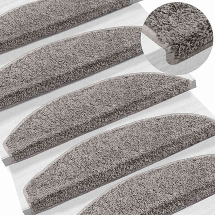 Självhäftande trappmattor 15 st 80 x 24,5 x 3,5 cm Grå