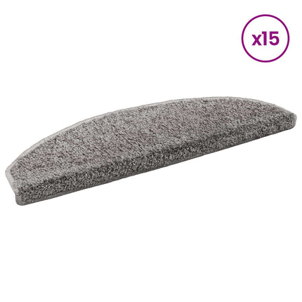 Självhäftande trappmattor 15 pcs Grå 80 x 24,5 x 3,5 cm