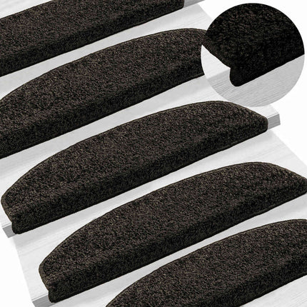 Självhäftande trappmattor 15 pcs Antracit 80 x 24,5 x 3,5 cm
