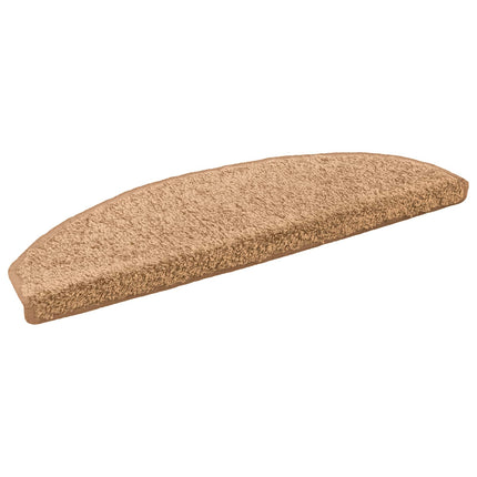 Självhäftande trappmattor 15 pcs Beige 80 x 24,5 x 3,5 cm