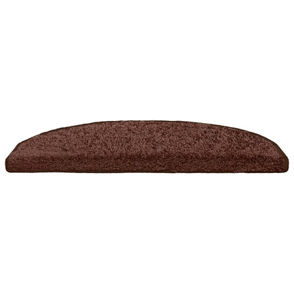 Självhäftande trappmattor 15 pcs Brun 80 x 24,5 x 3,5 cm