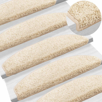 Självhäftande trappmattor 15 pcs Ljusbrun 80 x 24,5 x 3,5 cm