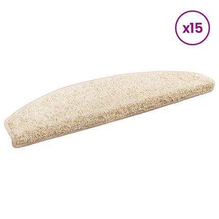 Självhäftande trappmattor 15 pcs Ljusbrun 80 x 24,5 x 3,5 cm