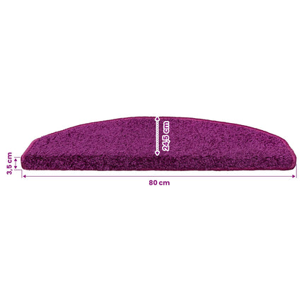 Självhäftande trappmattor 15 pcs Violett 80 x 24,5 x 3,5 cm