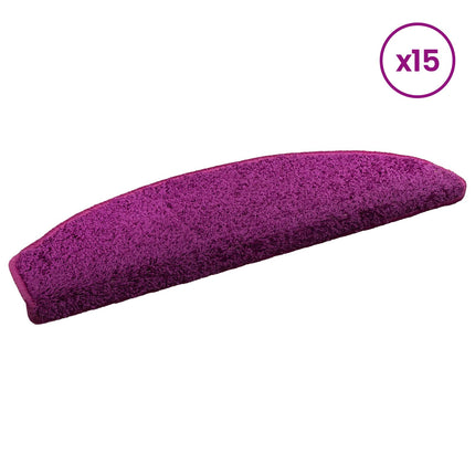 Självhäftande trappmattor 15 pcs Violett 80 x 24,5 x 3,5 cm