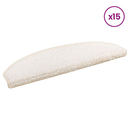 Självhäftande trappmattor 15 pcs Vit 80 x 24,5 x 3,5 cm
