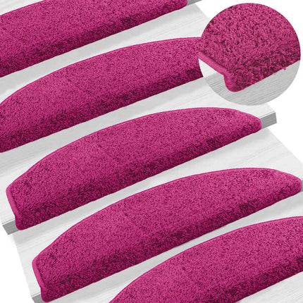 Självhäftande trappmattor 15 st 80 x 24,5 x 3,5 cm Rosa