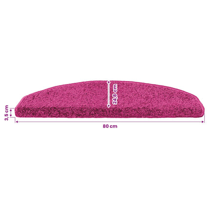 Självhäftande trappmattor 15 st 80 x 24,5 x 3,5 cm Rosa