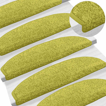 Självhäftande trappmattor 15 pcs Grön 80 x 24,5 x 3,5 cm