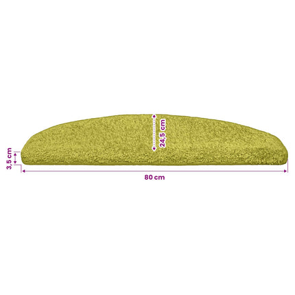 Självhäftande trappmattor 15 pcs Grön 80 x 24,5 x 3,5 cm
