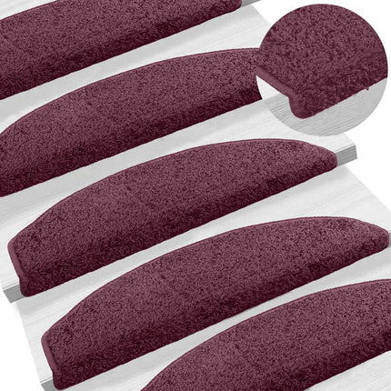 Självhäftande trappmattor 15 pcs Mörkt Lila 80 x 24,5 x 3,5 cm