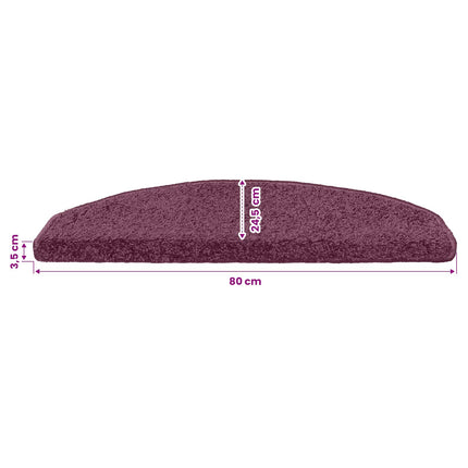 Självhäftande trappmattor 15 pcs Mörkt Lila 80 x 24,5 x 3,5 cm
