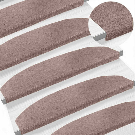Självhäftande trappmattor 15 pcs Beige 80 x 24,5 x 3,5 cm