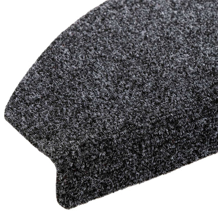Självhäftande trappmattor 15 pcs Mörkgrå 80 x 24,5 x 3,5 cm