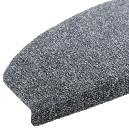 Självhäftande trappmattor 15 pcs Ljusgrå 80 x 24,5 x 3,5 cm