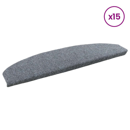 Självhäftande trappmattor 15 pcs Ljusgrå 80 x 24,5 x 3,5 cm